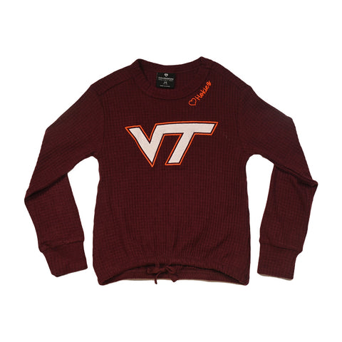 Virginia Tech Youth Girls' Beautopia Waffle Long-Sleeved T-Shirt