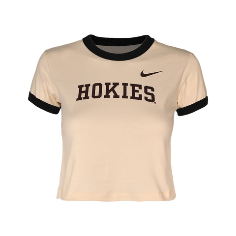 Virginia Tech Youth Girls' Gameday Mod Crop Ringer T-Shirt by Nike