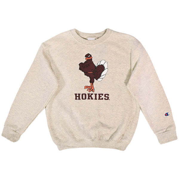Virginia Tech Youth HokieBird Crewneck Sweatshirt: Oatmeal by Champion – Campus