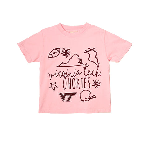 Virginia Tech Youth Hokies Football Cheer Comfort Wash T-Shirt by Gear
