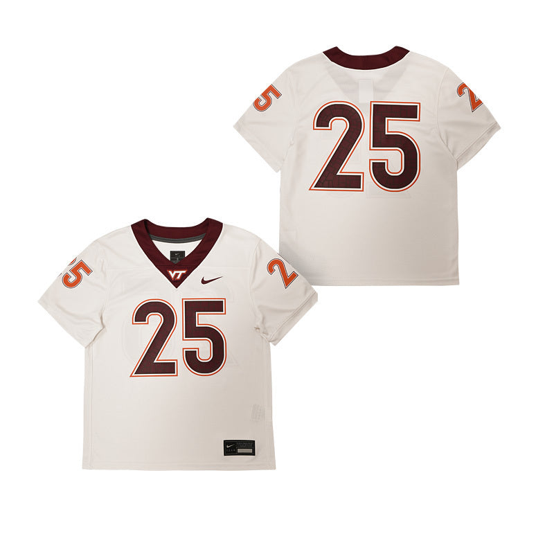 Virginia Tech Youth Replica #25 Football Jersey: White by Nike Campus