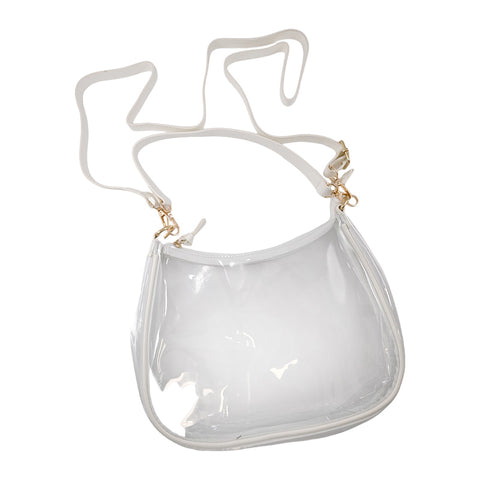 White Trim Clear Sara Purse