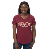 Virginia Tech Women's Hokies V-Neck T-Shirt: Maroon