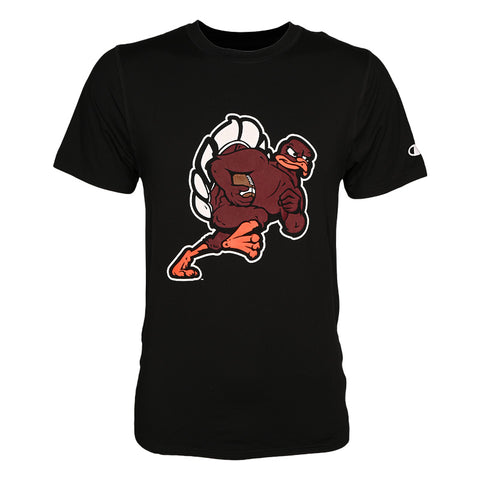 Virginia Tech Soft Touch Football HokieBird T-Shirt: Black by Champion
