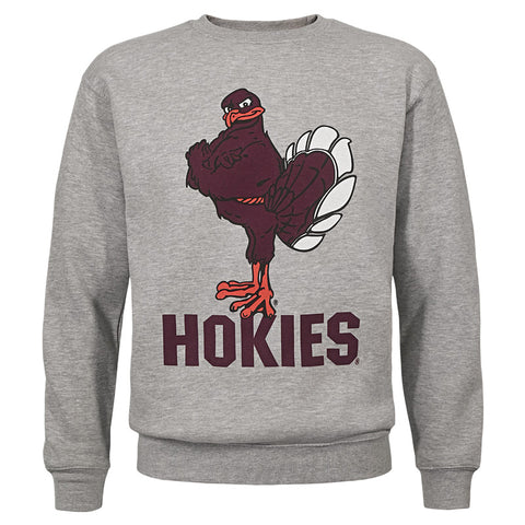 Virginia Tech HokieBird Crewneck Sweatshirt: Oxford Gray