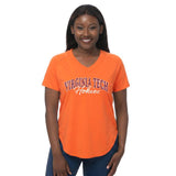 Virginia Tech Women's Hokies V-Neck T-Shirt: Orange