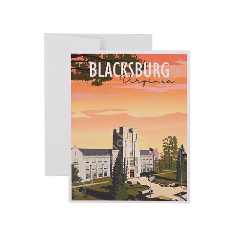 Burruss Hall Signature Building Art Cards: Pack of 8 by Gregg Johnson