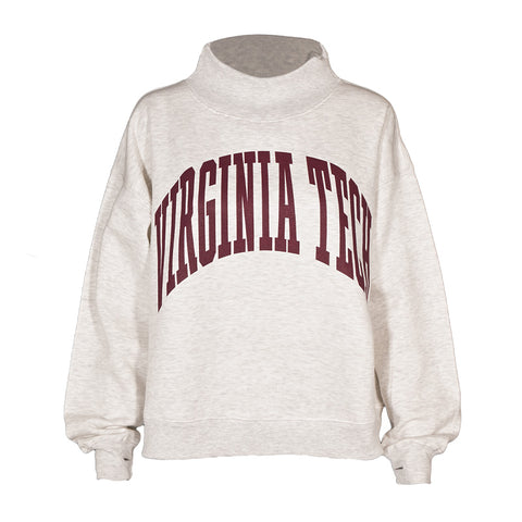 Virginia Tech Women's Arch Mock Neck Sweatshirt: Ash