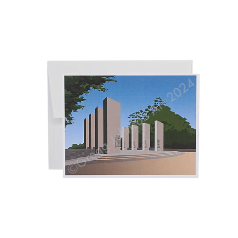War Memorial Signature Building Art Card by Gregg Johnson