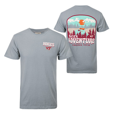 Virginia Tech Comfort Colors Seek Adventure T-Shirt: Granite