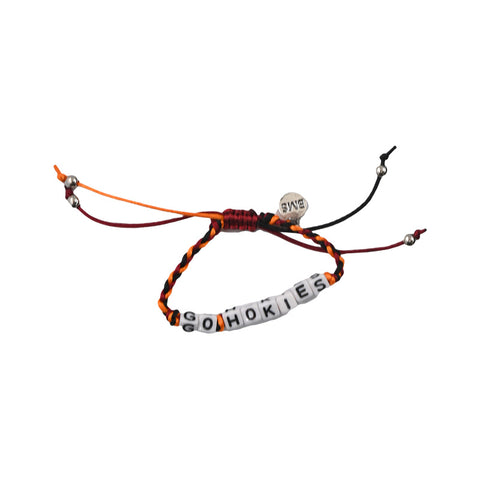 Virginia Tech Go Hokies Thick Braid Bracelet: Maroon, Orange and Black