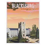 Burruss From Above at Sunset Print College Town Art by Gregg Johnson