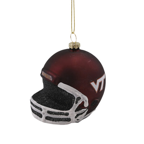 Virginia Tech Glass Football Helmet Ornament