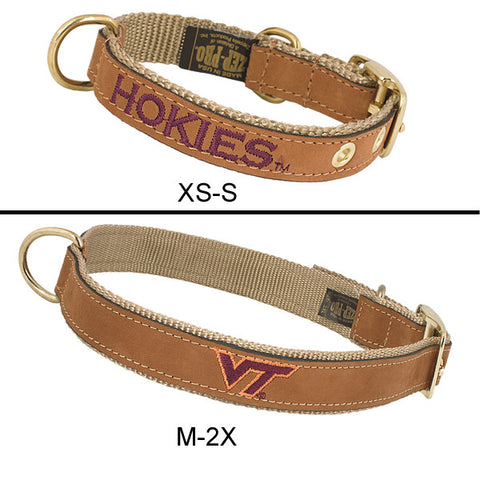 Virginia Tech Leather Dog Collar
