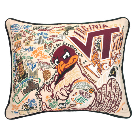 Virginia Tech Embroidered Pillow