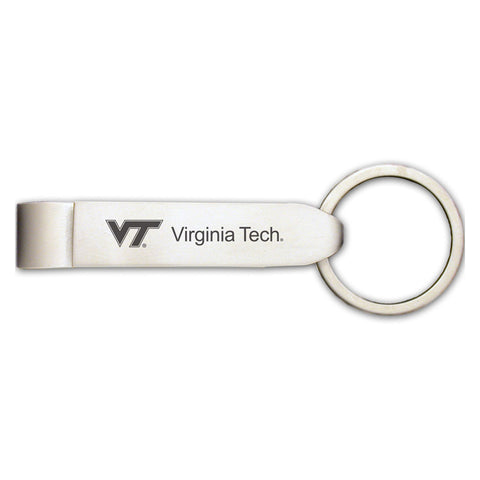 Virginia Tech Bottle Opener Keychain: Silver