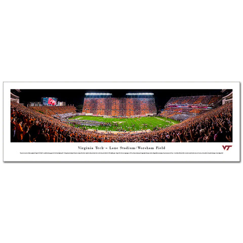Virginia Tech Lane Stadium Hokie Effect Panoramic Print Unframed