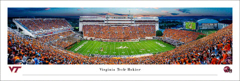 Virginia Tech Lane Stadium 2021 Orange Effect Panoramic Print Flat