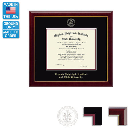 Virginia Tech Gallery Diploma Frame: FREE GROUND SHIPPING!