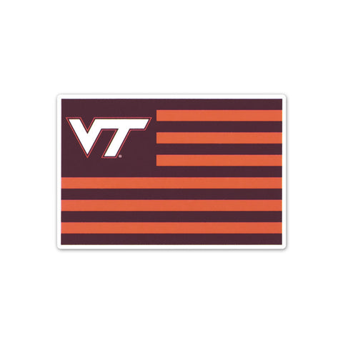 Virginia Tech Hokie Nation Flag Decal: 3.5"
