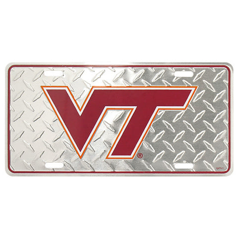 Virginia Tech Diamond-Plate License Plate