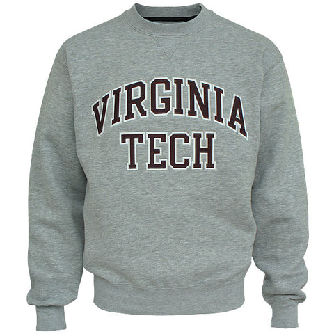 Virginia Tech Embroidered Twill Crew Sweatshirt: Oxford Gray by Gear