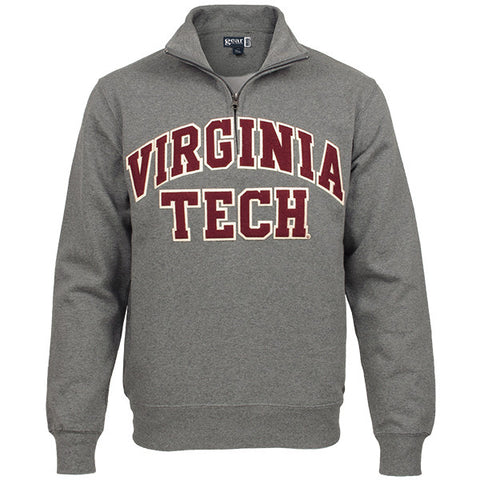 Virginia Tech Applique Quarter-Zip Sweatshirt: Charcoal by Gear