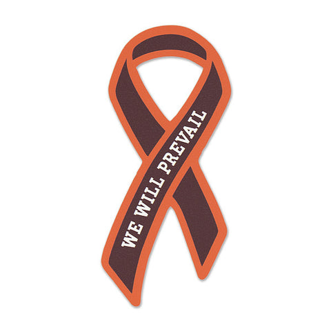 Maroon and Orange "We Will Prevail" Ribbon Decal