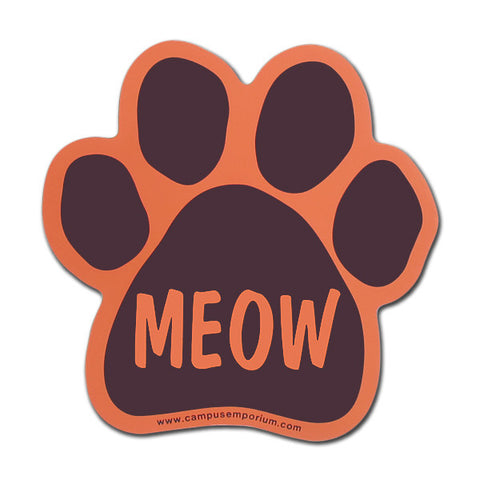 Maroon and Orange Meow Paw Magnet