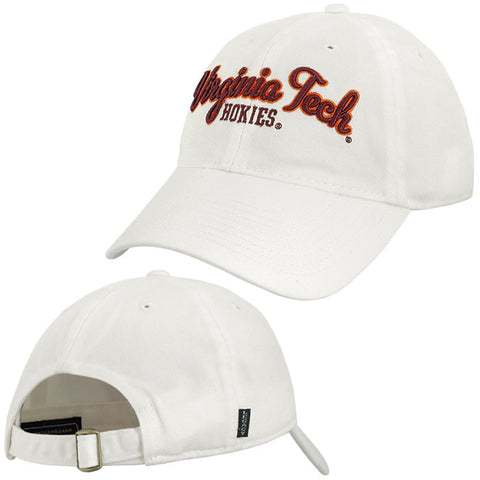 Virginia Tech Women's Twill Cursive Hat: White by Legacy