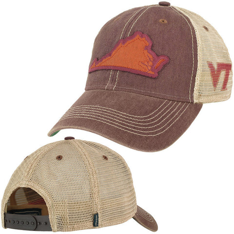 Virginia Tech State Trucker Hat: Maroon by Legacy