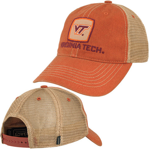 Virginia Tech Old Favorite Patch Trucker Hat: Orange by Legacy