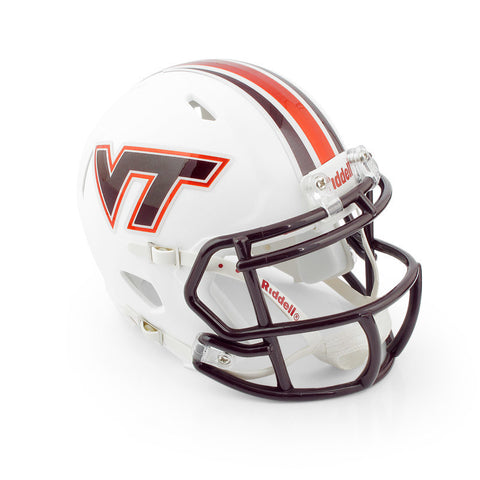 Virginia Tech Mini Replica Matte Striped Helmet: White by Riddell