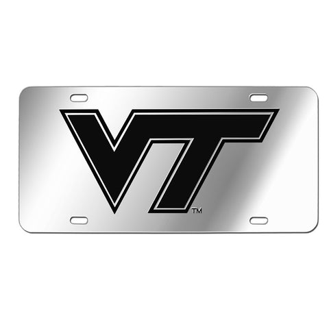 Virginia Tech Laser License Plate: Silver with Black Logo