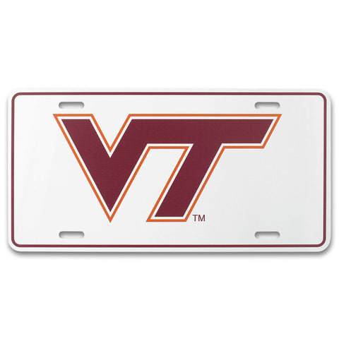 Virginia Tech Logo License Plate: White
