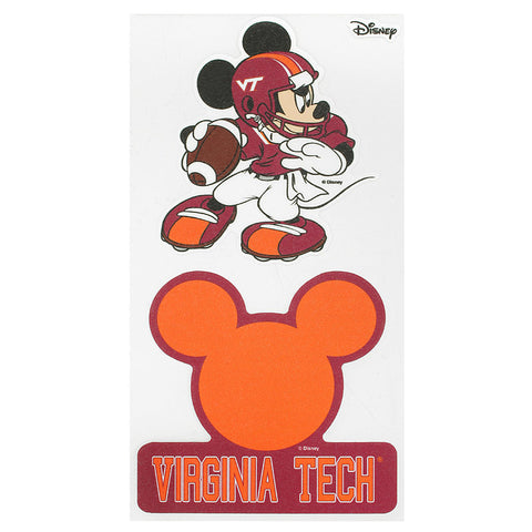 Virginia Tech Mickey Mouse Decal: Pack of 2