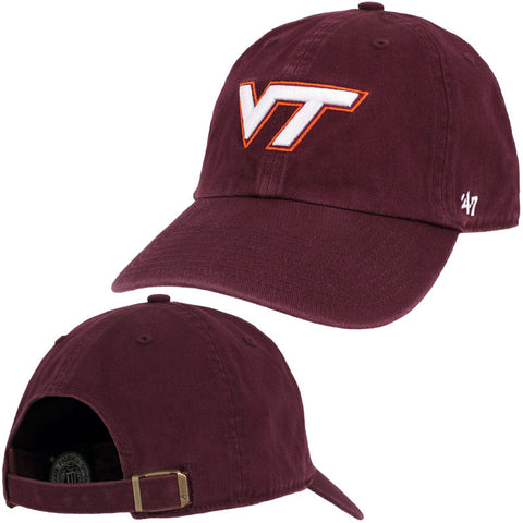 Virginia Tech Clean Up Hat: Maroon by 47 Brand