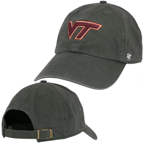 Virginia Tech Clean Up Hat: Charcoal by 47 Brand