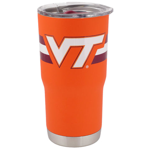 Virginia Tech Striped Powder Coated Tumbler 20 oz.: Orange