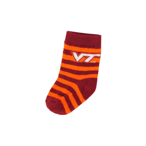 Virginia Tech Baby Logo Striped Socks