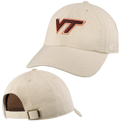Virginia Tech Clean Up Hat: Oatmeal by 47 Brand