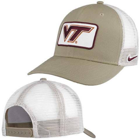 Virginia Tech Classic 99 Patch Trucker Hat: Khaki by Nike