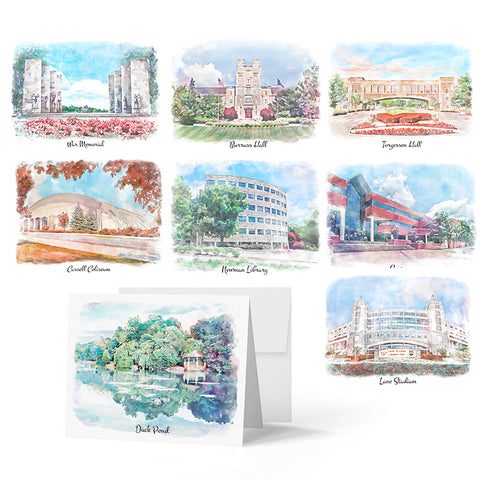 Tech Landmarks Note Cards: Pack of 8