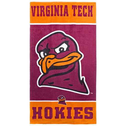 Virginia Tech Hokie Bird Head Beach Towel