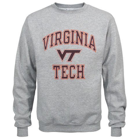 Virginia Tech Basic Crew Sweatshirt: Heather Gray by Champion