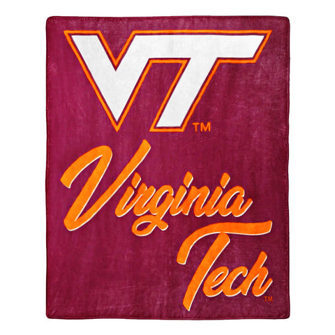 Virginia Tech Royal Plush Logo Blanket