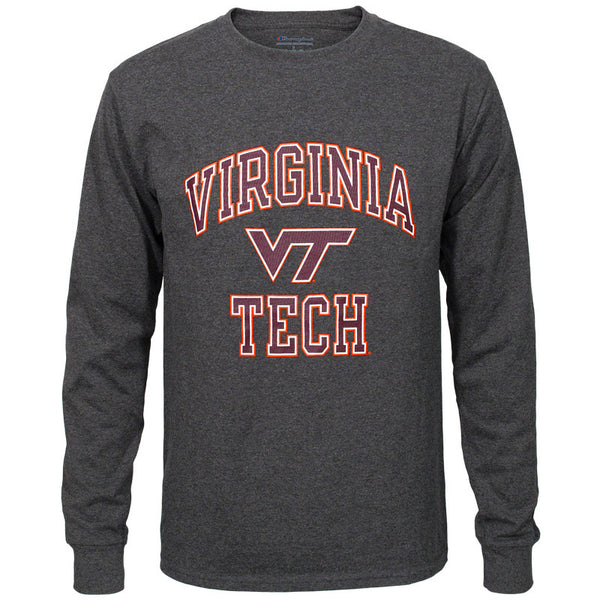 Virginia Tech Basic Long-Sleeved T-Shirt: Granite Heather by Champion – Campus E