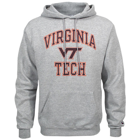 Virginia Tech Basic Hooded Sweatshirt: Oxford Gray by Champion