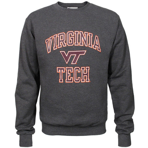 Virginia Tech Basic Crew Sweatshirt: Granite Heather by Champion