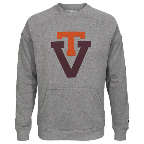 Virginia Tech Triumph Vault Fleece Crew: Gray by Champion